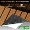 FOCEAN Boat Flooring EVA Foam Boat Decking Faux Teak Marine Flooring Marine Mat Sheet for Motorboat RV Yacht Kayak Surfboard, 94.5''x 35.4'', Brown with Black Lines view 2