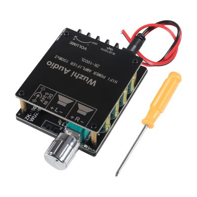 Diitao 100W x 2 5.0 Stereo Audio Receiver Amplifier Board DC5-24V 2 Channel Mini Power Digital Module Amp for Home Passive Speakers ZK-1002L, Black