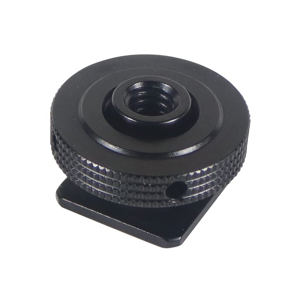 FEICHAO Cold Shoe Seat Hot Shoe Adapter 1/4 with Screw Hole Compatible with GoPro10 A7C XT4 ACTION2 (1Piece)