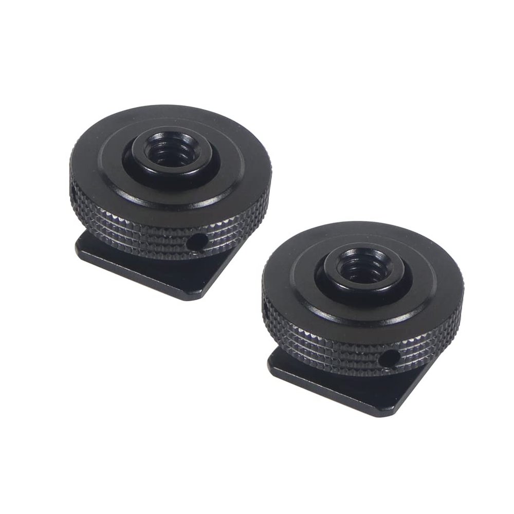 FEICHAO Cold Shoe Seat Hot Shoe Adapter 1/4 with Screw Hole Compatible with GoPro10 A7C XT4 ACTION2 (2Pcs)