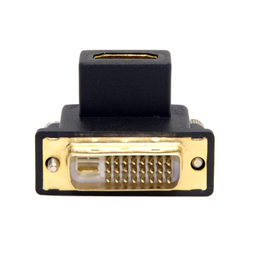 chenyang HDMI to DVI Converter,DVI (24+1) Male to HDMI Female 90 Degree UP Angled Gold Plating Bidirectional Adapter for TV, Monitor, Computer