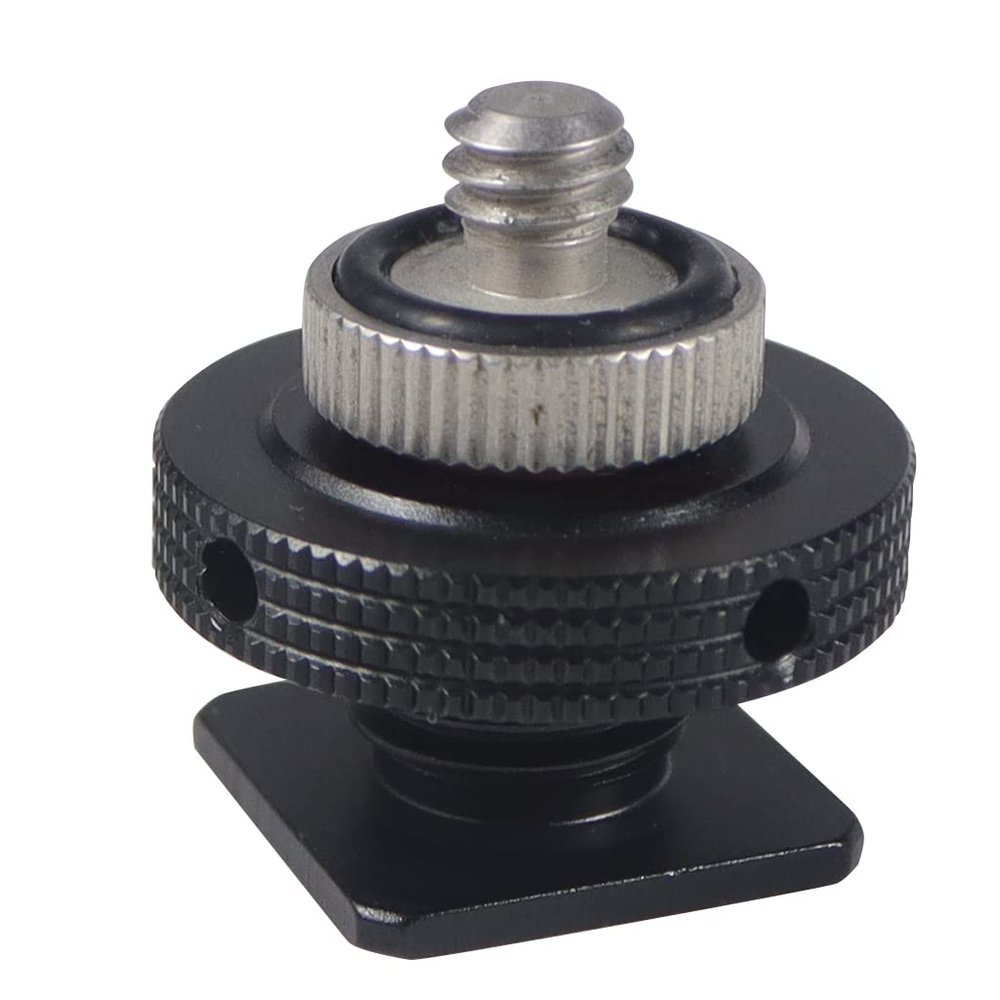 FEICHAO Cold Shoe Seat Hot Shoe Adapter with Dual Head 1/4" Screw Compatible with A7C XT4 ACTION2