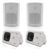 Herdio Passive Outdoor Speakers Wired Waterproof, 4 Inches 2-Way 400W Wall Mounted Speakers with Dome Tweeter, All-Weather Durability, for Patio Porch Backyard (2Pairs, White) view 1