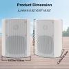Herdio Passive Outdoor Speakers Wired Waterproof, 4 Inches 2-Way 400W Wall Mounted Speakers with Dome Tweeter, All-Weather Durability, for Patio Porch Backyard (2Pairs, White) view 2