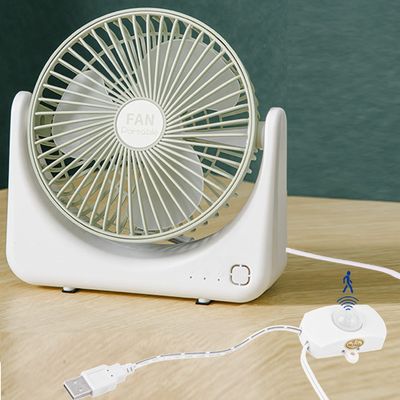 Kiven USB Desk Fan with Motion Sensor,Small But Powerful,Portable Quiet Wind Desktop Personal Fan,Adjustment Mini Fan for Better Cooling,Home Office Car Indoor Outdoor(Green+White)