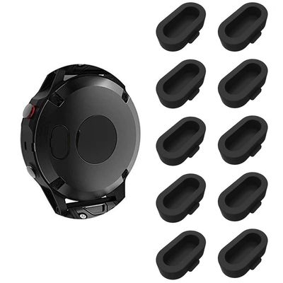 10-Black Dust Plug for Garmin Forerunner 255S/255S Music/955 Solar Silicone Charger Port Dust Plug Protector Anti-Dust Plugs Caps for Garmin Forerunner 955/255/255S