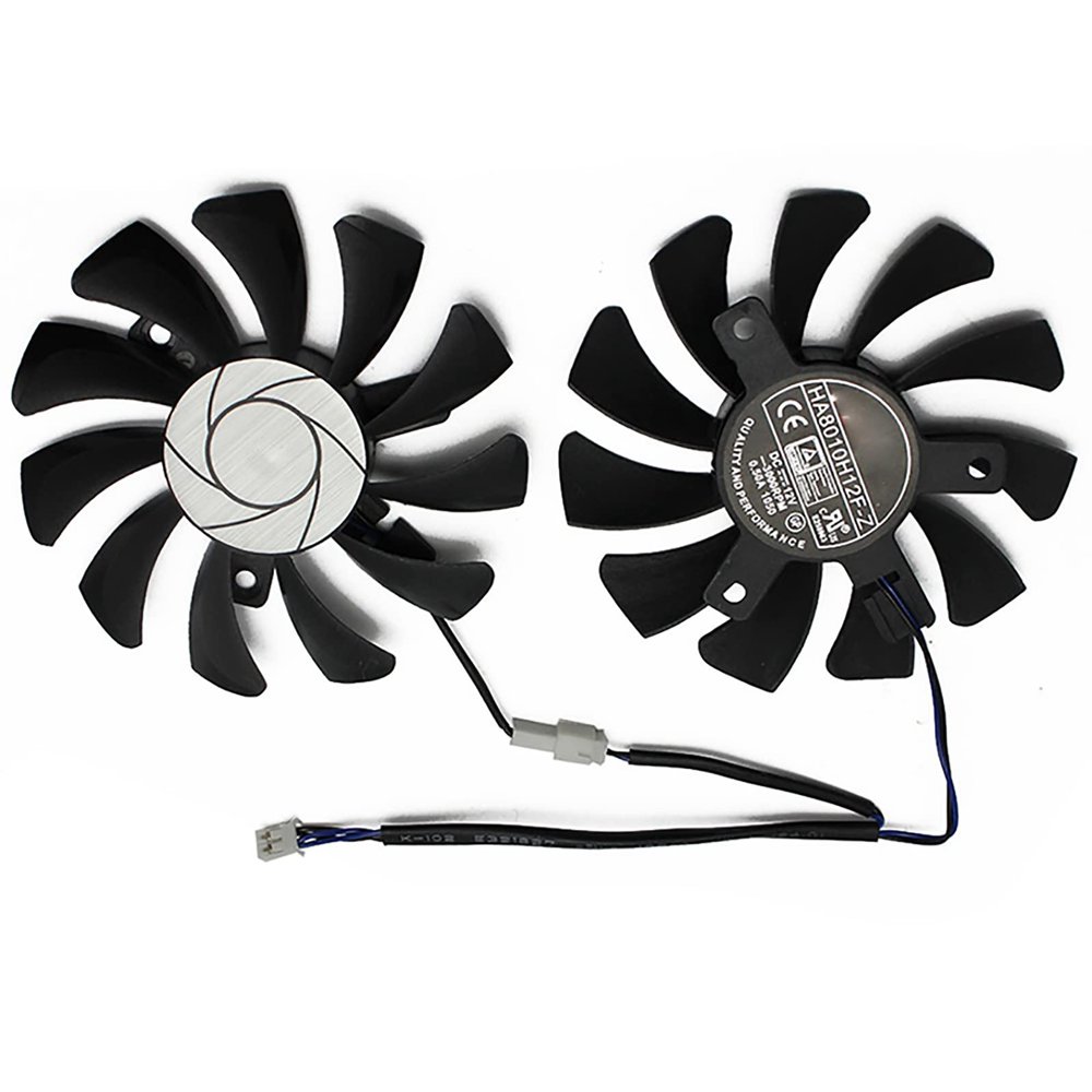 1 Pair Graphics Card Cooling Fan GPU Cooler Fan Replacement Part Model HA8010H12F-Z for MSI GTX1050ti 1050 4GT OC 2G/4G