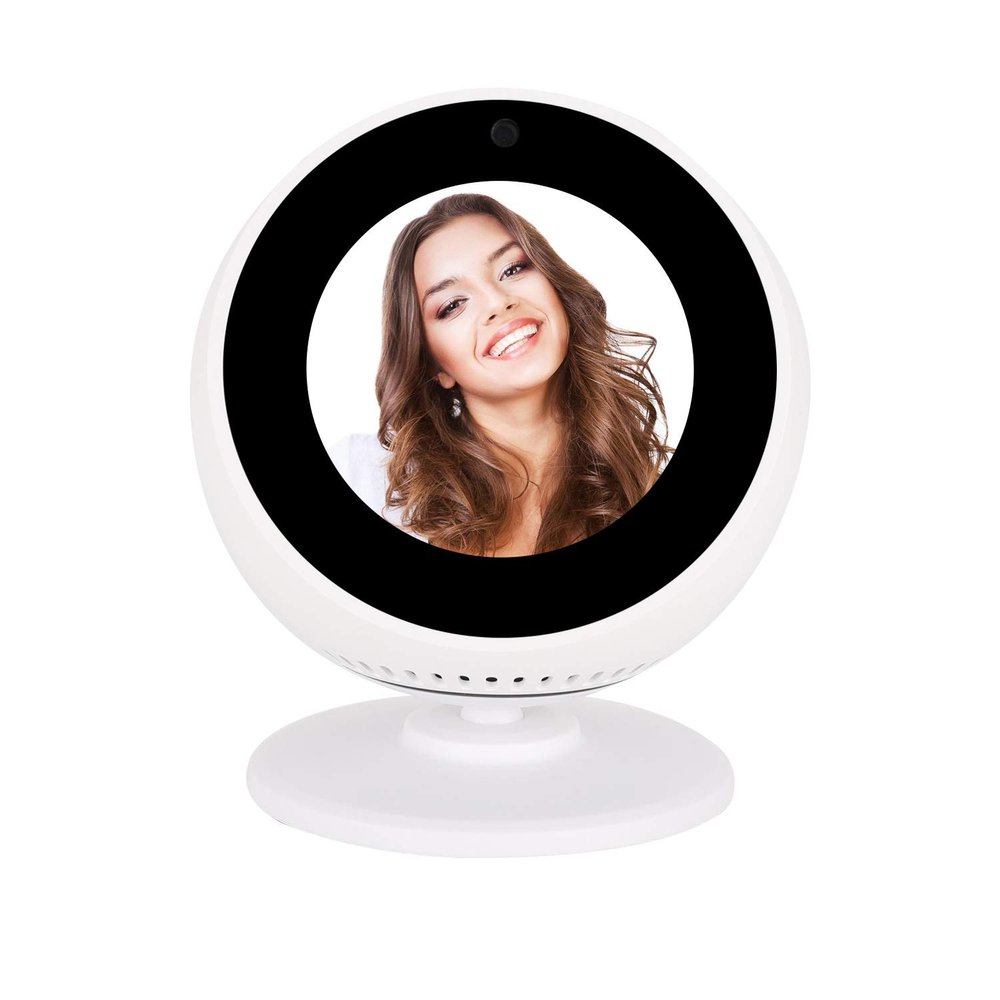 Aokicase for Amazon Echo Spot (Not fit 2024 Gen) Holder 360 Adjustable Stand Simply Tilt Your Amazon Echo Spot Front or Back to Improve The Viewing Angle (Amazon Echo Spot, White) A311