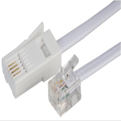 RARAION - White RJ11 to BT Plug (BT431A) Crossover Telephone Cable - 10m