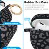 2Pack Leopard Silicone Airpods Pro Case 2019, Gawnock Soft One Piece Case Cover Flexible for Airpods Pro Floral Print Cover for Women Girls with Keychain view 3