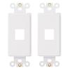 1-Port Decorator Insert with Nut, Wall Plate Adapter, White (1 Port 2 Pack) view 1