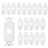 1-Port Decorator Insert with Nut, Wall Plate Adapter, White (1 Port 20 Pack) view 1