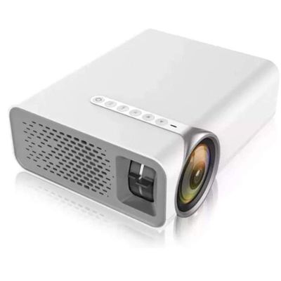 Mini Home HD Projector, Connect To Smartphone, 130 Inch LCD Home Theater Projector Support 1080P USB, mobile hard disk, SD card, AV HDMI, VGA, for Home Entertainment, Party and Games (White)