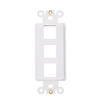 3-Port Decorator Insert with Nut, Wall Plate Adapter, White (3 Port 1 Pack)