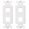 2-Port Decorator Insert with Nut, Wall Plate Adapter, White (2 Port 2 Pack) view 1