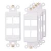 4-Port Decorator Insert with Nut, Wall Plate Adapter, White (4 Port 5 Pack) view 1