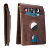doeboe Gift Idea for AirTag Wallet, Genuine Leather Wallet With airtag holder, air tag Wallet for Men, RFID Blocking view 2