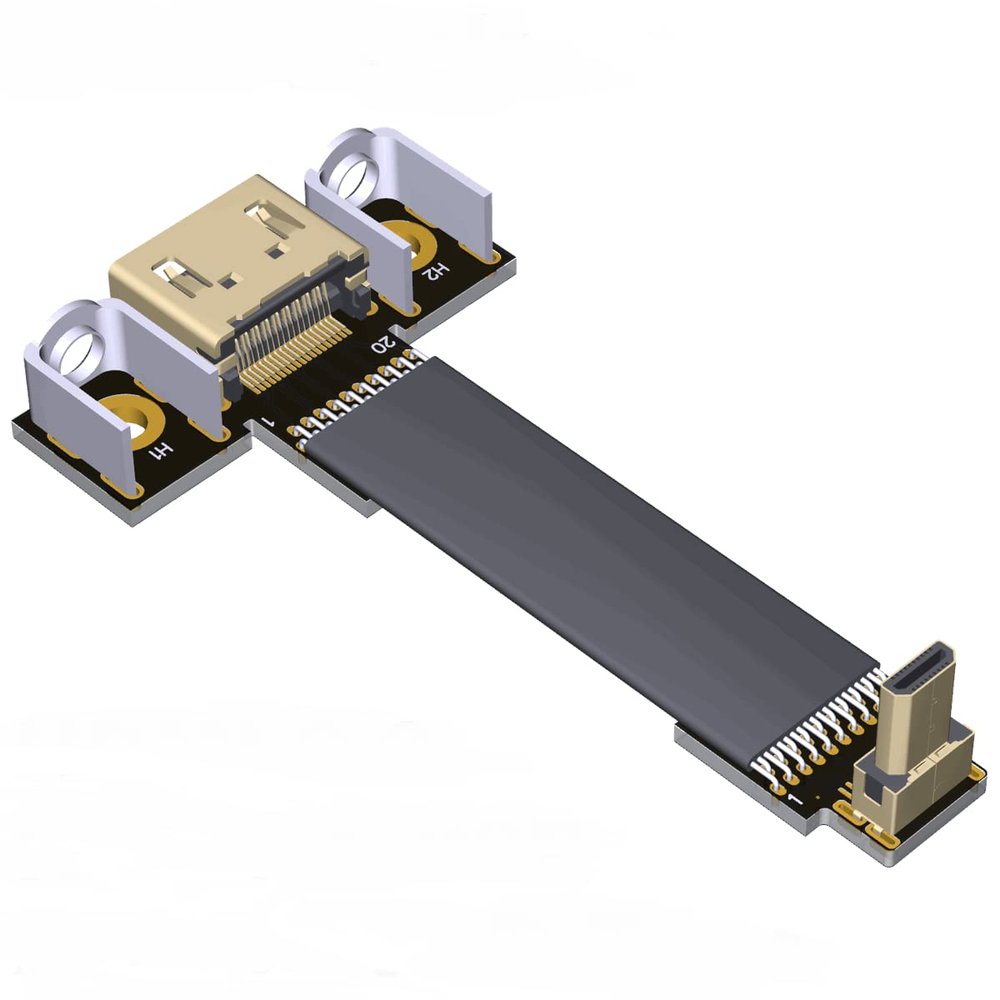 QJJ HDMI to Micro HDMI Flat Cable (100cm, A1-D1)