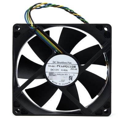 Case Cooling Fan for HP Elite 8100 8000 8200 8300 Pro 6000 6005 6200 6300 6305 DC 12V 0.40A 4-WIRE/4-PIN P/N:Foxconn PVA092G12H 580230-001 Size:92mm x 92mm x 25mm