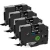 4 Pack 12mm Black + 4 Pack 9mm White Compatible Label Tape Replacement for Brother Label Maker Tape TZe-221 TZe-335 view 2