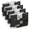 4 Pack 12mm Black + 4 Pack 9mm White Compatible Label Tape Replacement for Brother Label Maker Tape TZe-221 TZe-335 view 3