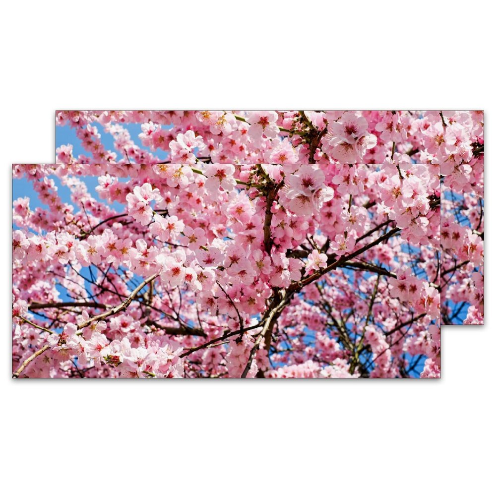MSINMKOK 2ft x 4ft Fluorescent Light Covers Japanese Cherry Blossoms Pink Flower Light Filters-Easy Setup for Office,Hospitals,Home & Classrooms,Reduce Glare & Flicker (Set of 2)