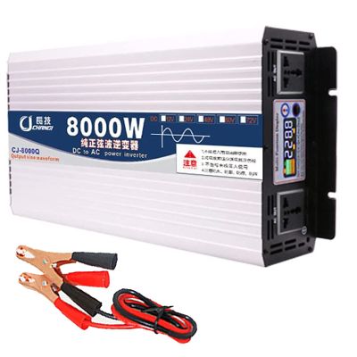 UIBAO Pure Sine Wave Power Inverter 5000W 6000W 7000W 8000W DC 12v 24v 48v 60v to AC 110v 220v Voltage Converters Solar Transformer with AC Outlets and Smart Color Screen Display,8000W-60Vto220V