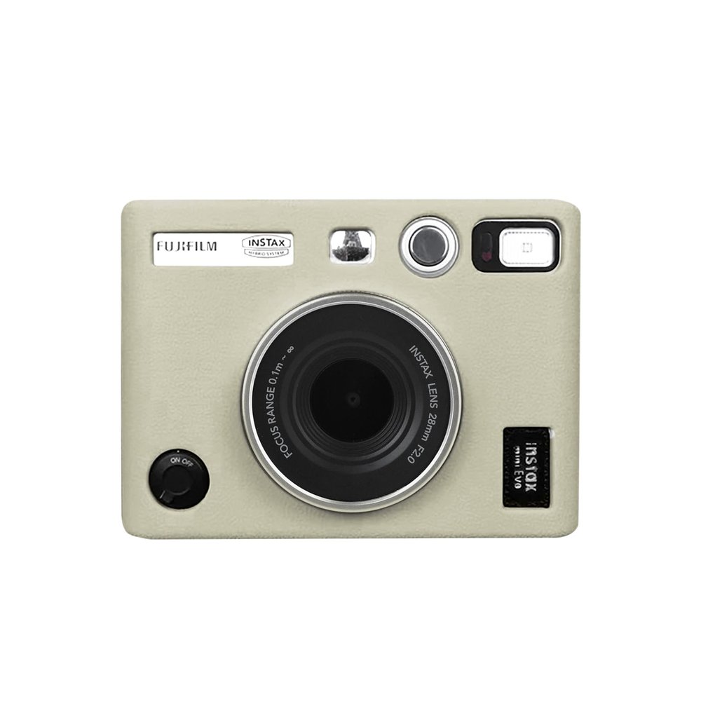 MUZIRI KINOKOO Mini EVO Case Silicone Protective Case - Light Weight Soft Rubber Easy Carrying Case - Compatible for Fuji Instax Mini EVO Instant Camera - White