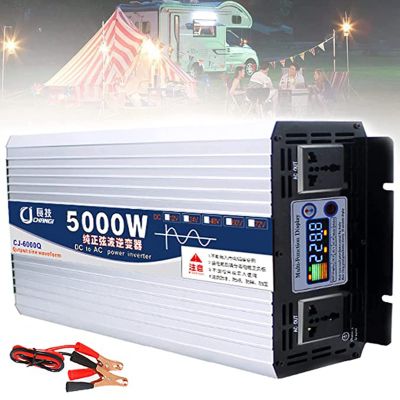 UIBAO Pure Sine Wave Power Inverter 5000W 6000W 7000W 8000W DC 12v 24v 48v 60v to AC 110v 220v Voltage Converters Solar Transformer with AC Outlets and Smart Color Screen Display,5000W-60Vto220V
