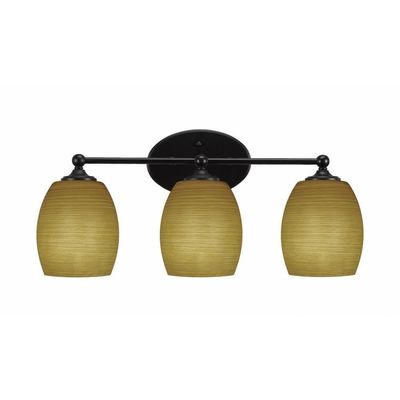 Toltec Lighting Capri 3 Light Vanity in Matte Black (5913-MB-625)