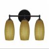 Toltec Lighting Capri 3 Light Vanity in Matte Black (5913-MB-625) view 3