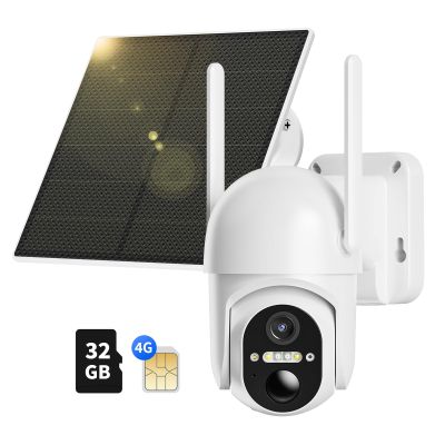 4G LTE Cellular Security Camera Includes Memory Card & SIM Card(Support Verizon/AT&T/T-Mobile), 2K Solar Outdoor Cam Wireless Without WiFi Needed, 360 Live View, Color Night Vision