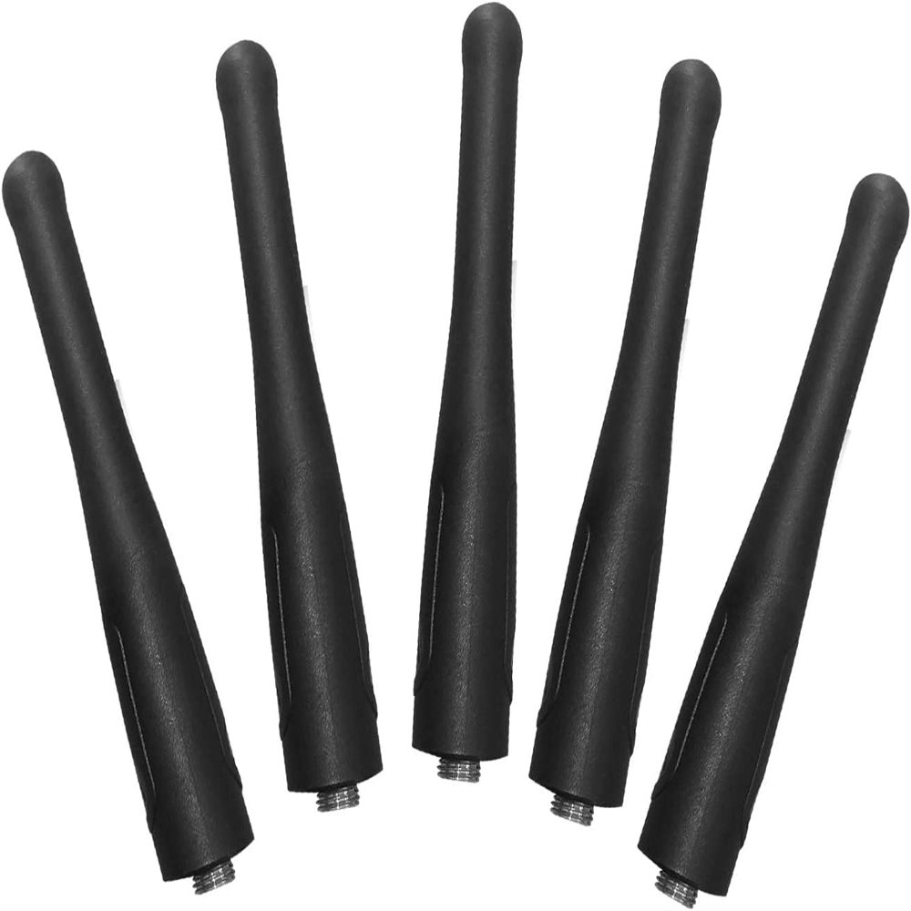 5Pcs Stubby Antenna PMAE4023 4023B UHF GPS 430-470MHz 10Pcs Clip-20 Belt Clip Compatible with Vertex Standard VX261 VX264 VX451 VX454 VX459 Portable Radio XPR6350 XPR6550 APX7000, black