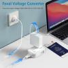 220V to 110V Converter Travel Adapter, FOVAL International Step Down Power Converter for Hair Straightener/Curler with 18W USB-C Port Voltage Converter US to Europe Italy UK AU China Plug (White) view 2