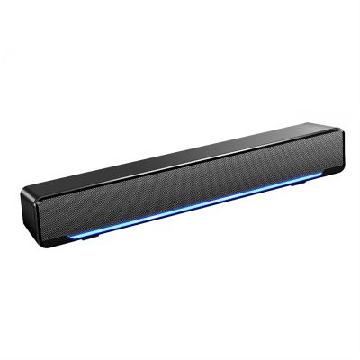Computer Speakers, USB Powered PC Speakers for Desktop Computer Laptop, with LED Lights (Color : Black)