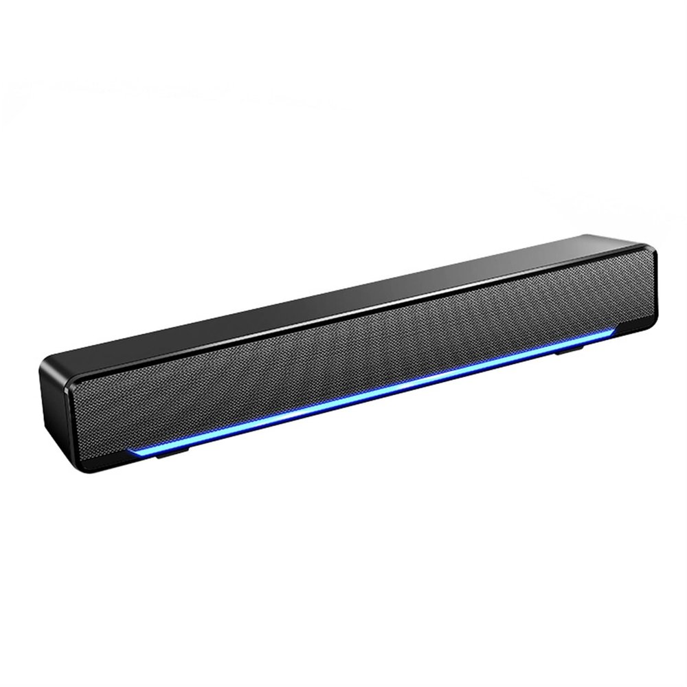 Computer Speakers, USB Powered PC Speakers for Desktop Computer Laptop, with LED Lights (Color : Black)