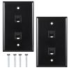 Ethernet Wall Plate 2port,Cat6 Ethernet Cable Wall Plate Female to Female Compatible with Cat7 Cat6 Cat5 Cat5e - Black 2Pack view 1