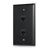 Ethernet Wall Plate 2port,Cat6 Ethernet Cable Wall Plate Female to Female Compatible with Cat7 Cat6 Cat5 Cat5e - Black 2Pack view 4