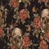 10x10ft Smile Skeleton Flowers Leaf Halloween Photo Backdrops Fabric Photography Backdrop Happy Halloween Background view 2