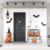 10x6.5ft White Wall Black Door Spider Web Halloween Photography Backdrops Pumpkin Cap Photo Booth Prop Background for Party view 1
