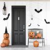10x6.5ft White Wall Black Door Spider Web Halloween Photography Backdrops Pumpkin Cap Photo Booth Prop Background for Party view 2