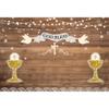 OERJU 12x8ft God Bless Backdrop First Holy Communion Baptism Party Decorations Banner Newborn Baby Shower Ceremony Rustic Wood Ribbon Photography Background Photo Booth Props view 4