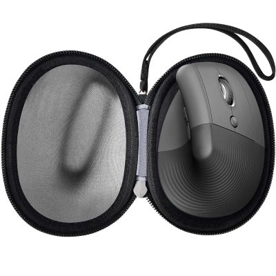 ANKHOH Case for Logitech Lift Vertical Ergonomic Mouse, Travel Carrying Holder Storage Box for Logi Wireless Bluetooth Cordless Upright Mouse, Black-Bag Only (Black)