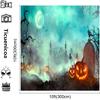 10x10ft Cemetery Pumpkin Light Door of Hell Photography Backdrops Halloween Branches Photo Studio Prop Fog Background for Party view 3