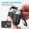 Maxjoy for AirPods 2nd Generation Case Cover, AirPods Case with Lock Gen 2 Hard Shell Rugged Shockproof Protective Cover with Keychain Cleaner Kit Compatible with Apple AirPods2 AirPods1, Black view 2