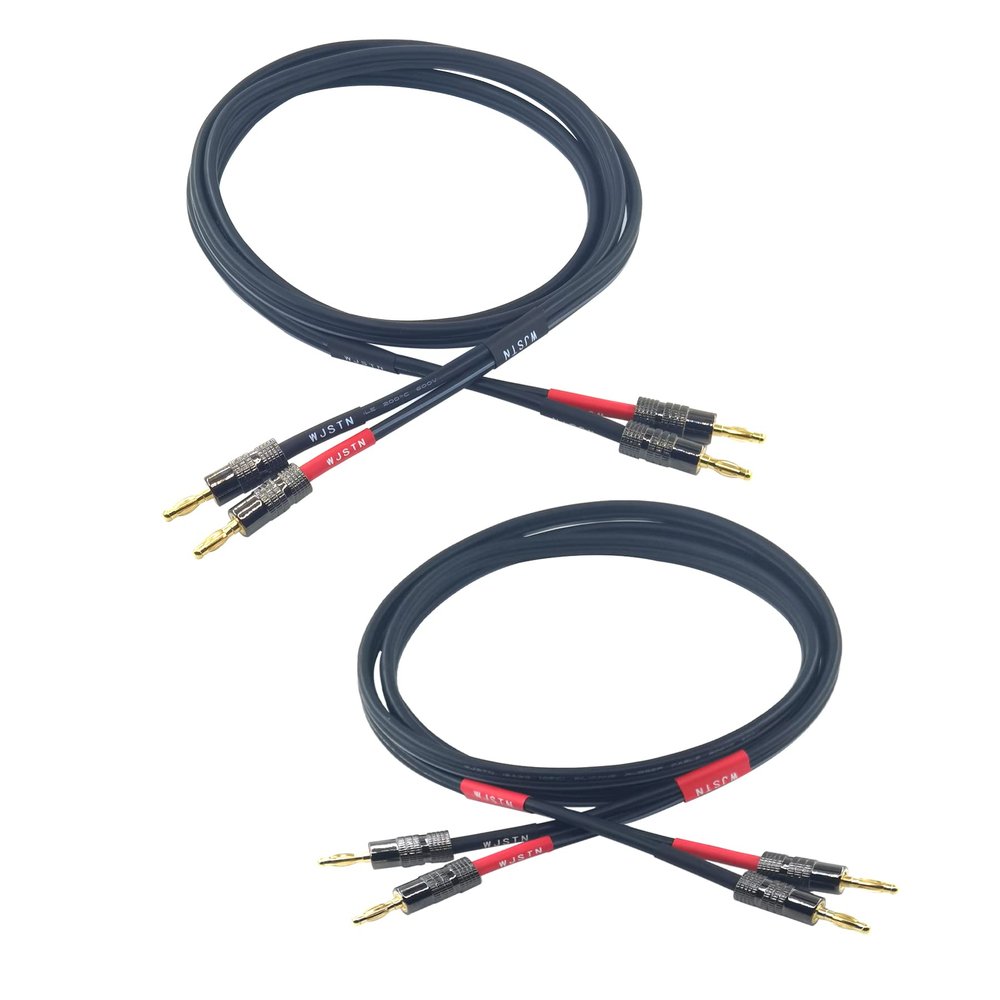 Banana Plug to Banana Plug Speaker Cable, 12awg tinned Oxygen Free Copper (OFC) Silicone Rubber Cable (3FT)
