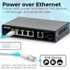 Intellinet 5-Port PoE+ Ethernet Switch with SFP Port - 91W Power Budget, Output up to 30W Per Port, Unmanaged, Wall Mountable/Desktop, Fanless, 3 Yr Mfg Warranty  561822 view 4