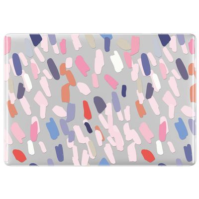Cavka Hard Case Compatible with MacBook Air 13 15 inch Pro 16 14 M5 M4 M3 M2 M1 Mac Book 2025 2024 2022 2020 Pastel Brushstrokes Stylish for Girls Protective Plastic Glossy Paint Strokes Clear Pink