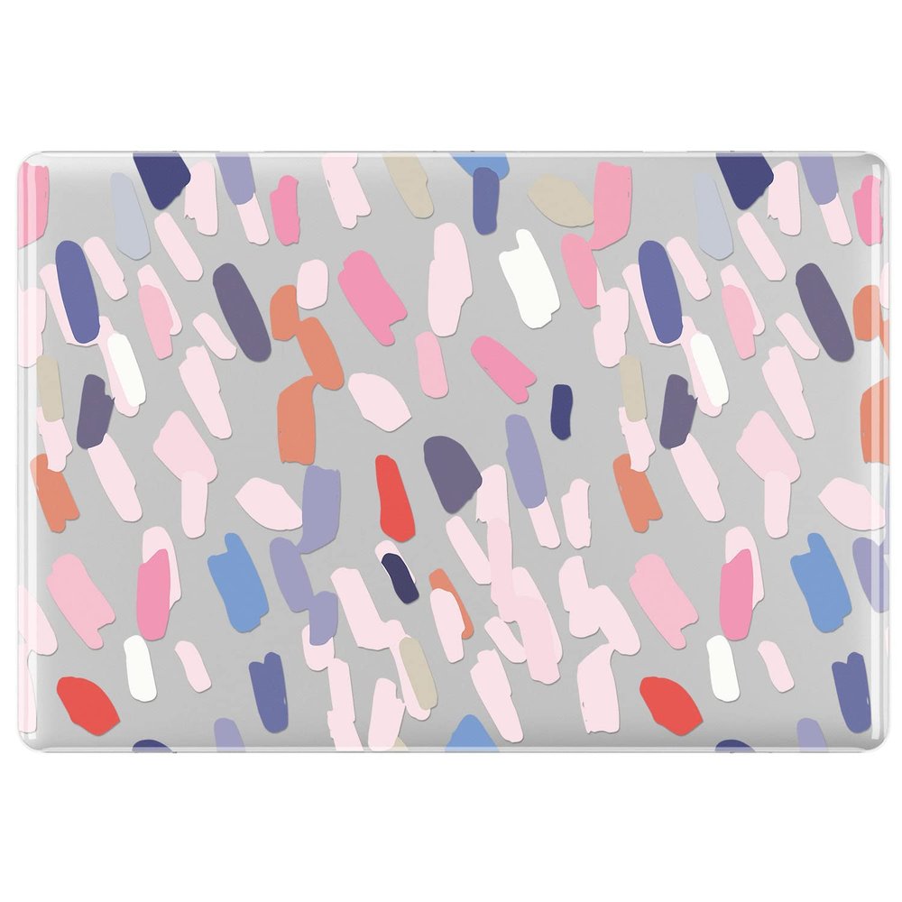 Cavka Hard Case Compatible with MacBook Air 13 15 inch Pro 16 14 M5 M4 M3 M2 M1 Mac Book 2025 2024 2022 2020 Pastel Brushstrokes Stylish for Girls Protective Plastic Glossy Paint Strokes Clear Pink