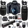 Canon EOS Rebel 2000D DSLR Camera with 18-55mm is II Lens Bundle + Canon EF 75-300mm f/4-5.6 III Lens and 500mm Preset Lens + 32GB Memory + Filters + Monopod + TOP KNOTCH Cloth (Renewed) view 1